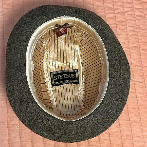Vintage Stetson Equalizer Brown Tweed Herringbone Wool Blend Fedora size 7-7 1/8 - Picture 5 of 8